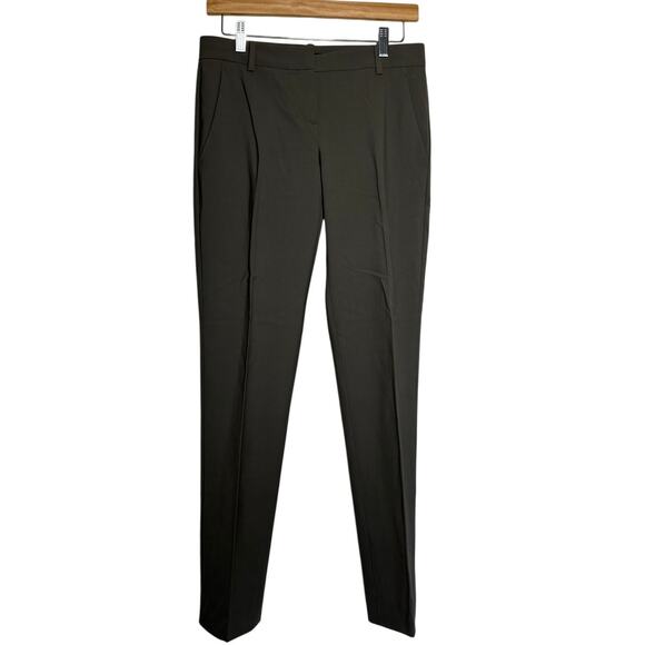 Theory Pants Women 2 Gray Pocket Officecore Work Trouser Straight Leg Preppy - Picture 1 of 5